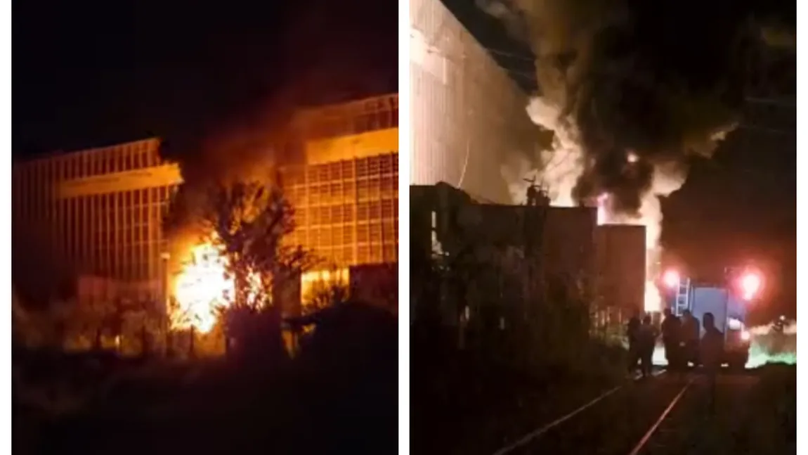 Incendiu puternic la Termocentrala Mintia. Peste 40 de pompieri au intervenit