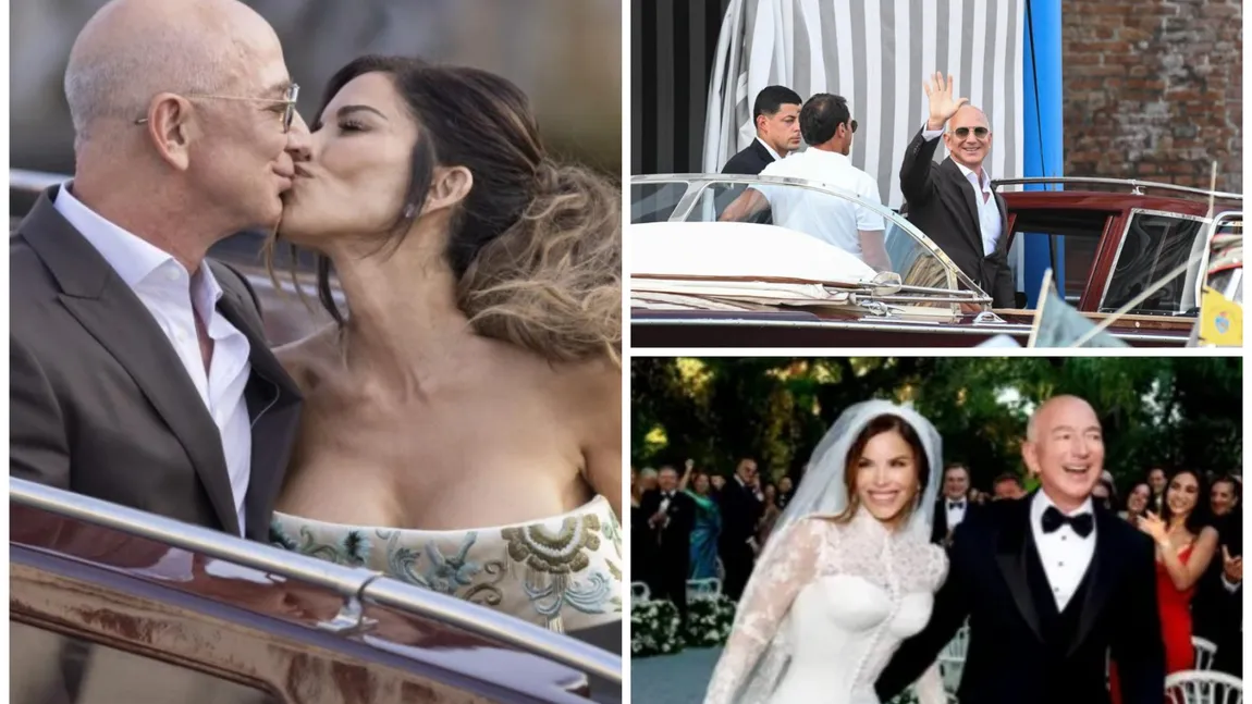 Imagini spectaculoase de la nunta lui Jeff Bezos cu Lauren Sanchez. Mireasa a strălucit într-o rochie Dolce & Gabbana