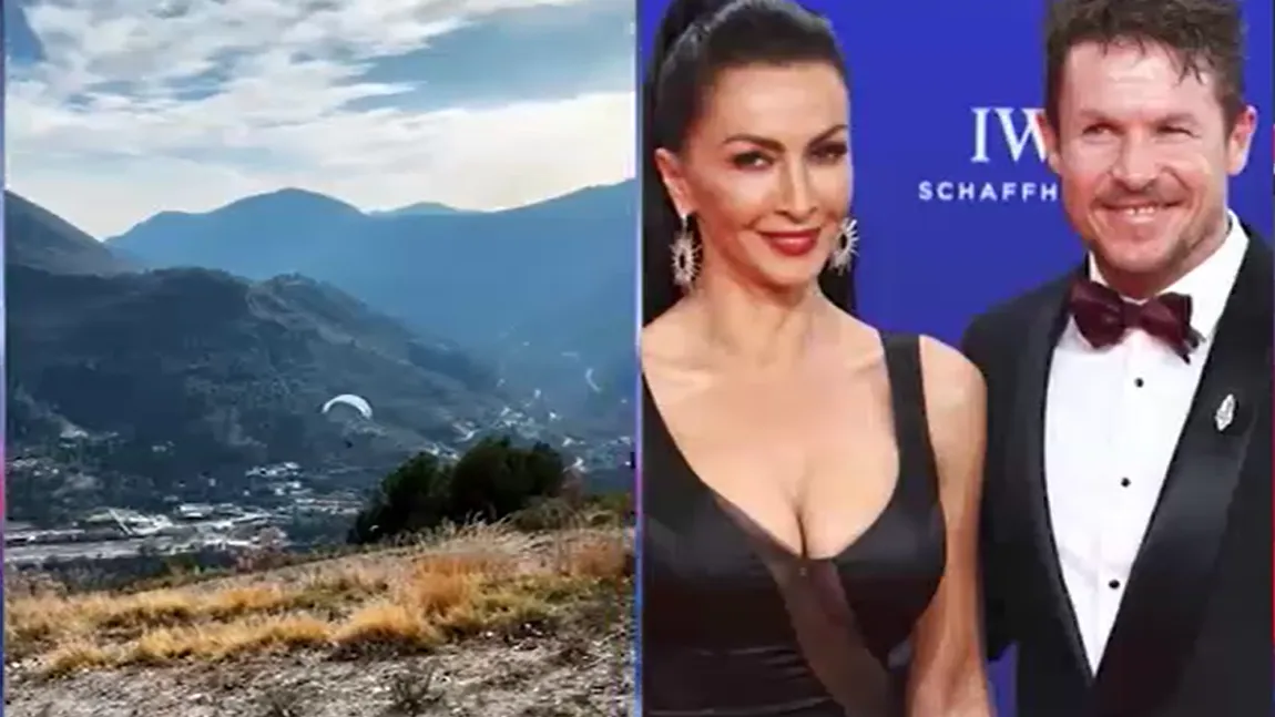 Mihaela Rădulescu a filmat săritura iubitului cu parapanta: 