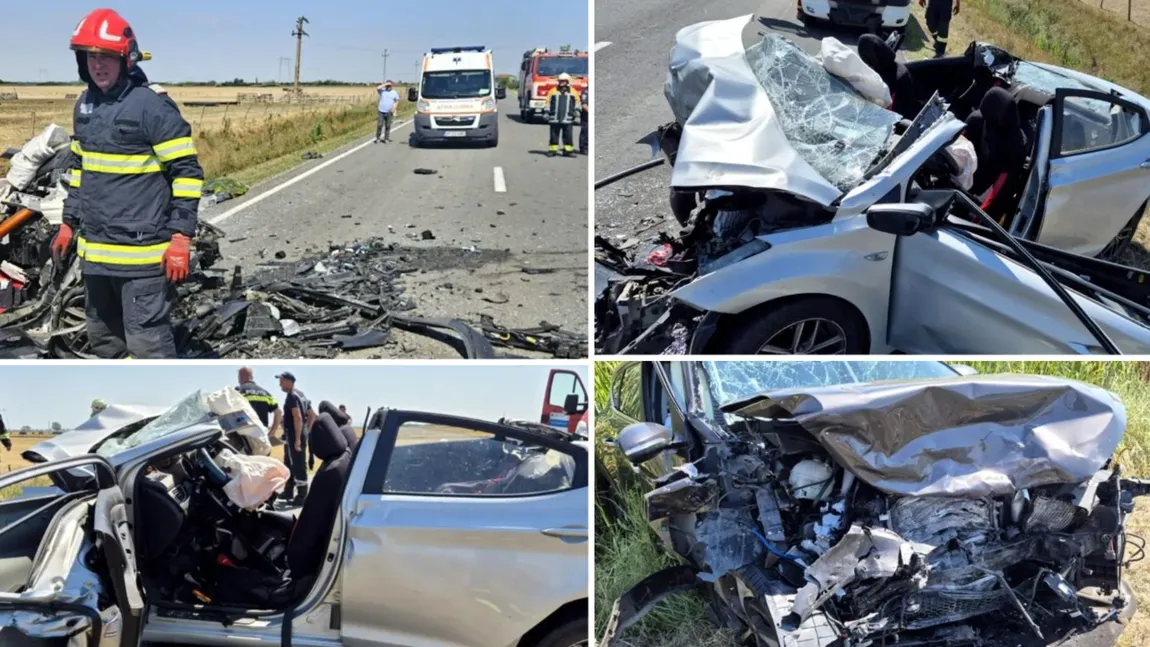 Accident cumplit în Arad, pe DN 7B. Două persoane au murit pe loc, iar patru, printre care și copii, au ajuns la spital. A fost chemat elicopterul SMURD FOTO