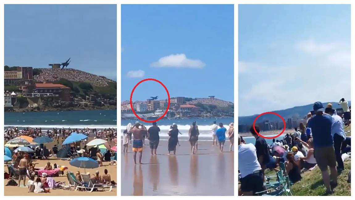 Panică pe o plajă foarte populară. Un avion aproape că a atins pământul în timpul unei manevre acrobatice VIDEO