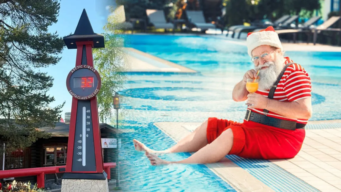 Ho-Ho-HOT! Moș Crăciun, în pantaloni scurți și fără sanie. Laponia se topește sub un val de căldură record de peste 30°C