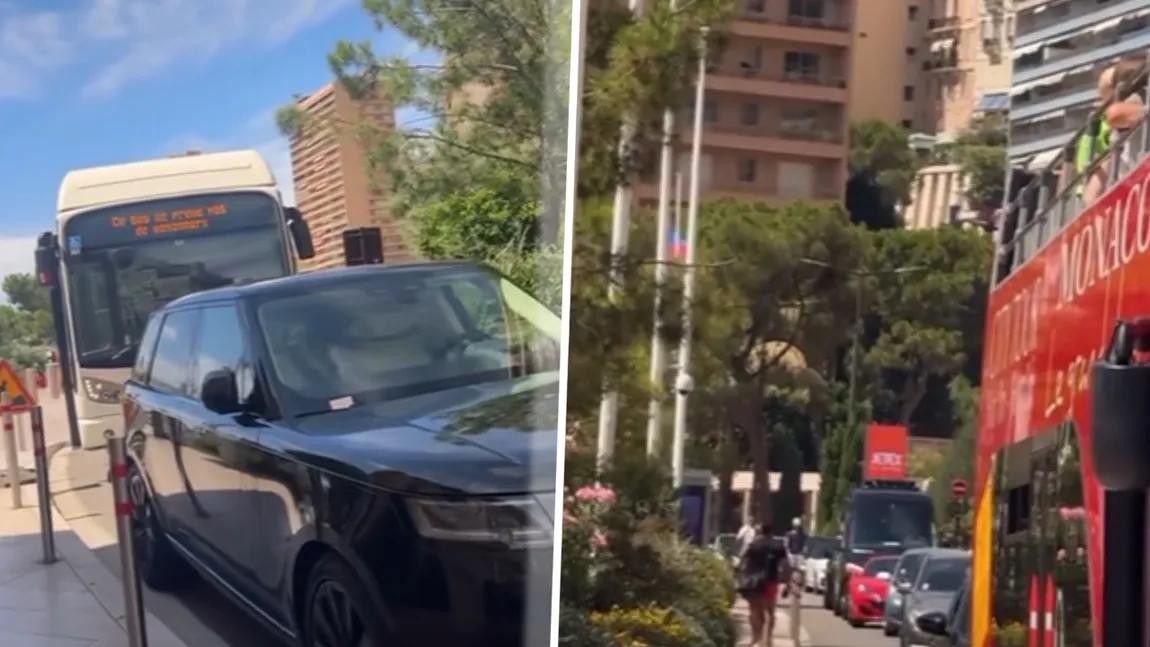 Fenomenal! Un bucureștean cu Range Rover imens a blocat un bulevard din Monaco! Zeci de autobuze și mașini blocate în coloană din cauza cocalarului de București