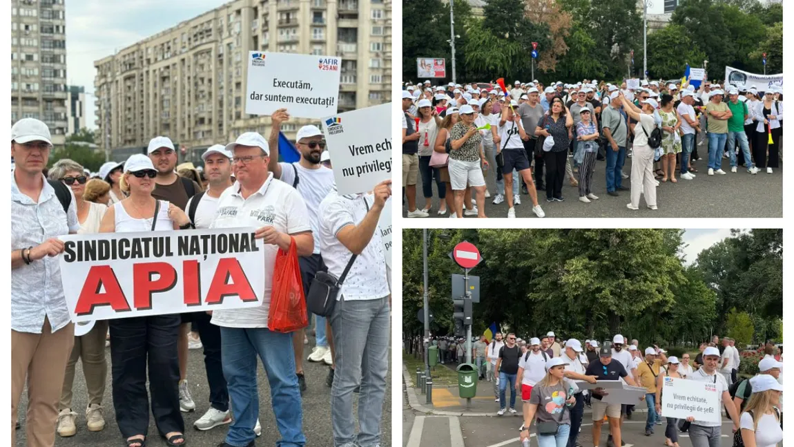 Proteste în Piața Victoriei. Bugetarii au ieșit din nou în stradă din cauza măsurilor de austeritate