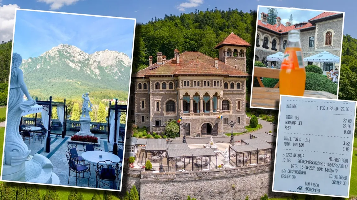 Suma uriașă plătită de un turist pe un banal suc de 250 ml, la Castelul Cantacuzino din Bușteni: 