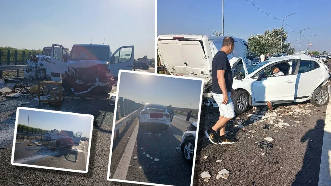 Accident în lanț pe Autostrada Soarelui. Doi oameni au fost răniți în carambolul de pe Autostrada A2