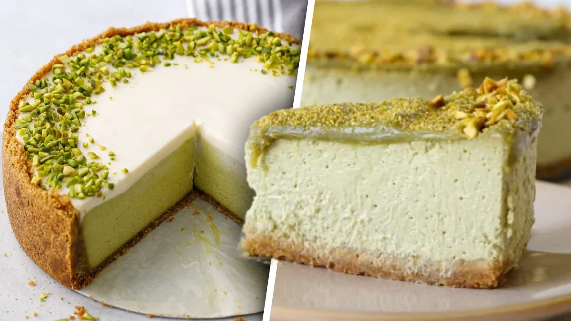 Cheesecake cu fistic, desertul rafinat care cucerește de la prima linguriță. Rețeta delicioasă care îți poartă simțurile într-un carusel de arome