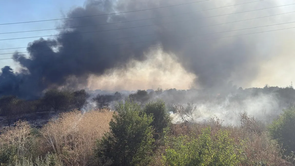 VIDEO Incendiu de proporții lângă București. Pompierii evacuează localnicii, s-a emis RO-Alert