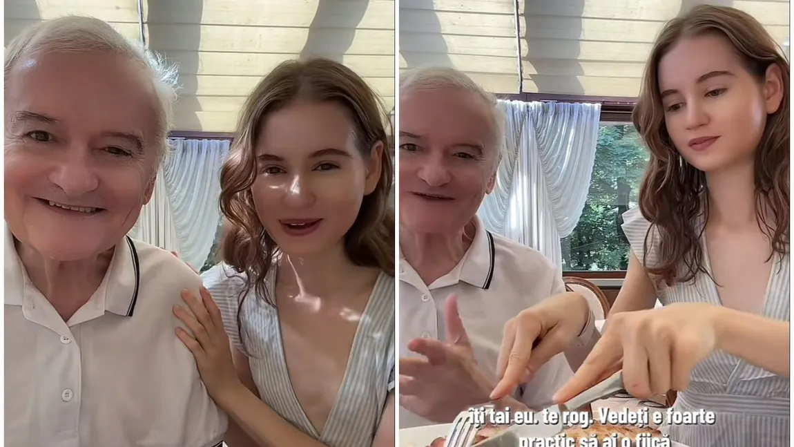 Irina Columbeanu și-a scos tatăl în oraș. Imaginile cu cei doi au devenit virale pe Internet