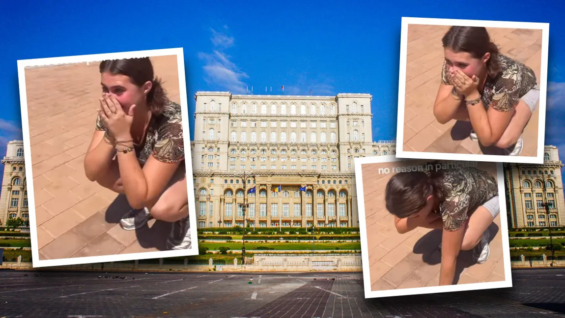 O turistă a început să plângă când a văzut Palatul Parlamentului. Tânăra a îngenunchiat: „Sunt obsedată de aceată țară de 10 ani”
