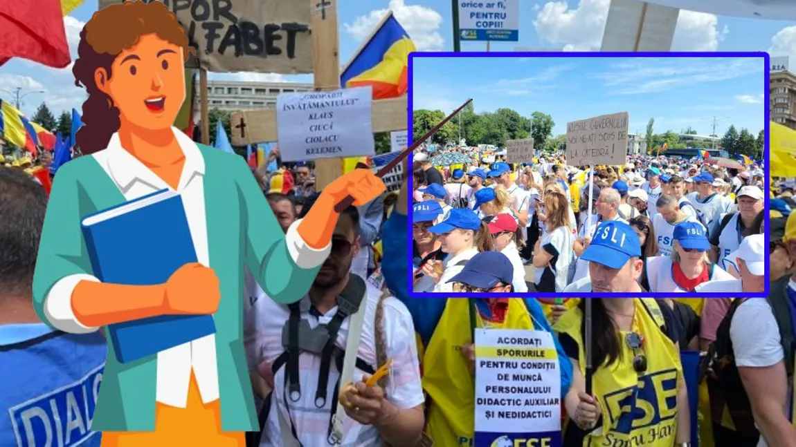A noua zi de proteste, sindicatele din învăţământ cer 