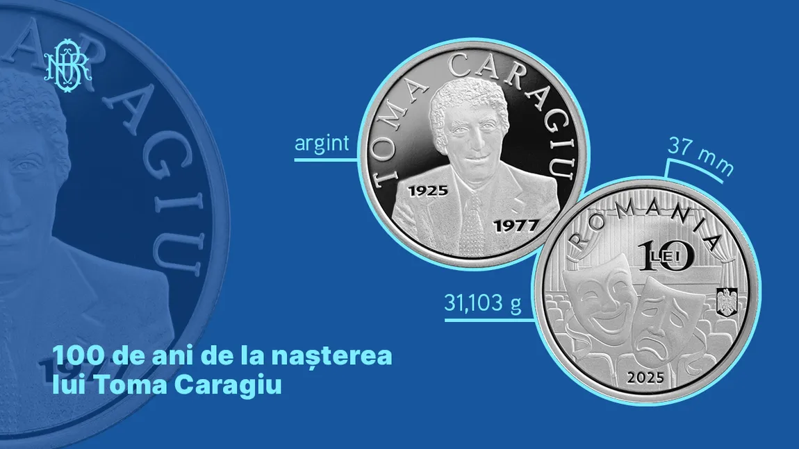 BNR a lansat de luni moneda de 10 lei, tiraj iniţial de 5.000 de piese. Ce mare actor apare pe revers