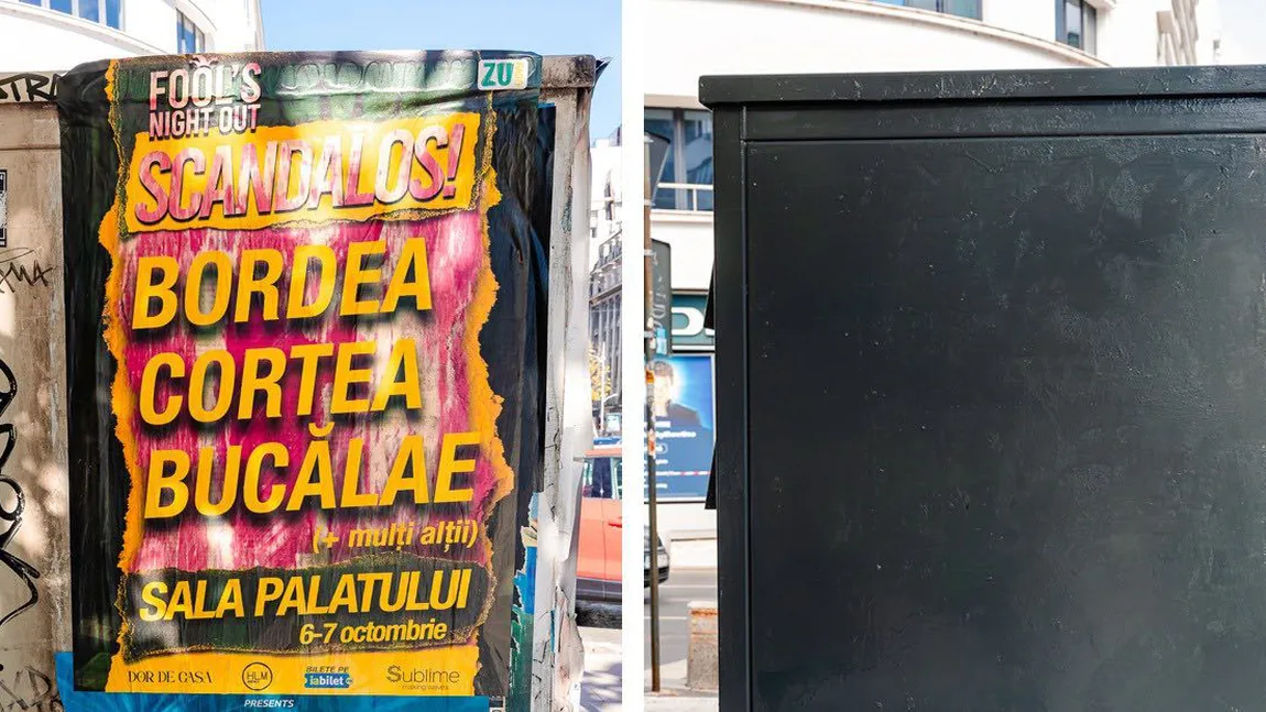 Amenzi uriașe pentru afișe lipite ilegal în București. Cine este vizat de decizia Primăriei Capitalei
