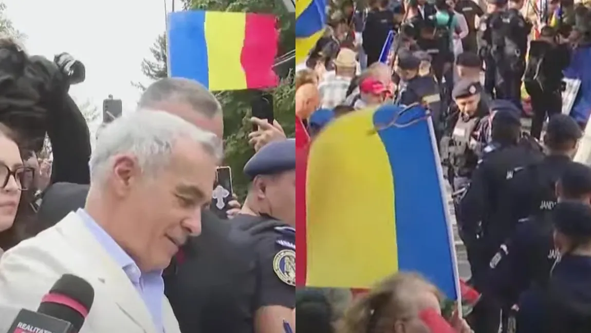Un susținător de-ai lui Călin Georgescu a fost săltat de jandarmi la IPJ Ilfov după ce a afișat un steag legionar, interzis de lege. În urmă cu două săptămâni, un alt simpatizant a fost ridicat după ce a înjurat forțele de ordine și s-a îmbrâncit cu manifestanții