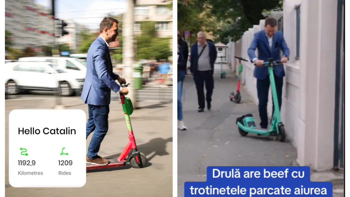 Imaginile zilei. Cătălin Drulă, în goana electorală mascată, face pe supăratul din cauza trotinetelor parcate prost VIDEO