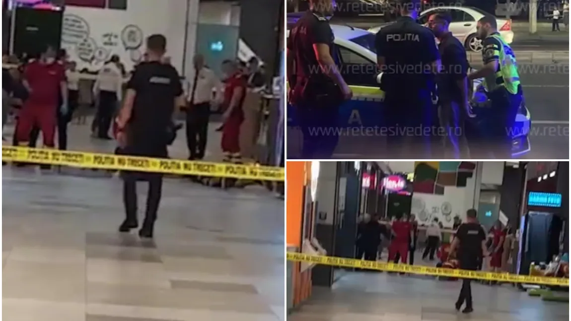 Incident șocant în mall. Bărbat înjunghiat cu propriul cuțit, după un scandal cu soțul fostei sale partenere