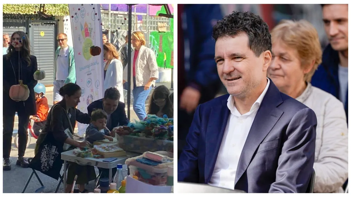 FOTO Imagini înduiosătoare cu Nicușor Dan și Mirabela Grădinaru alături de copii la mai multe târguri de creație