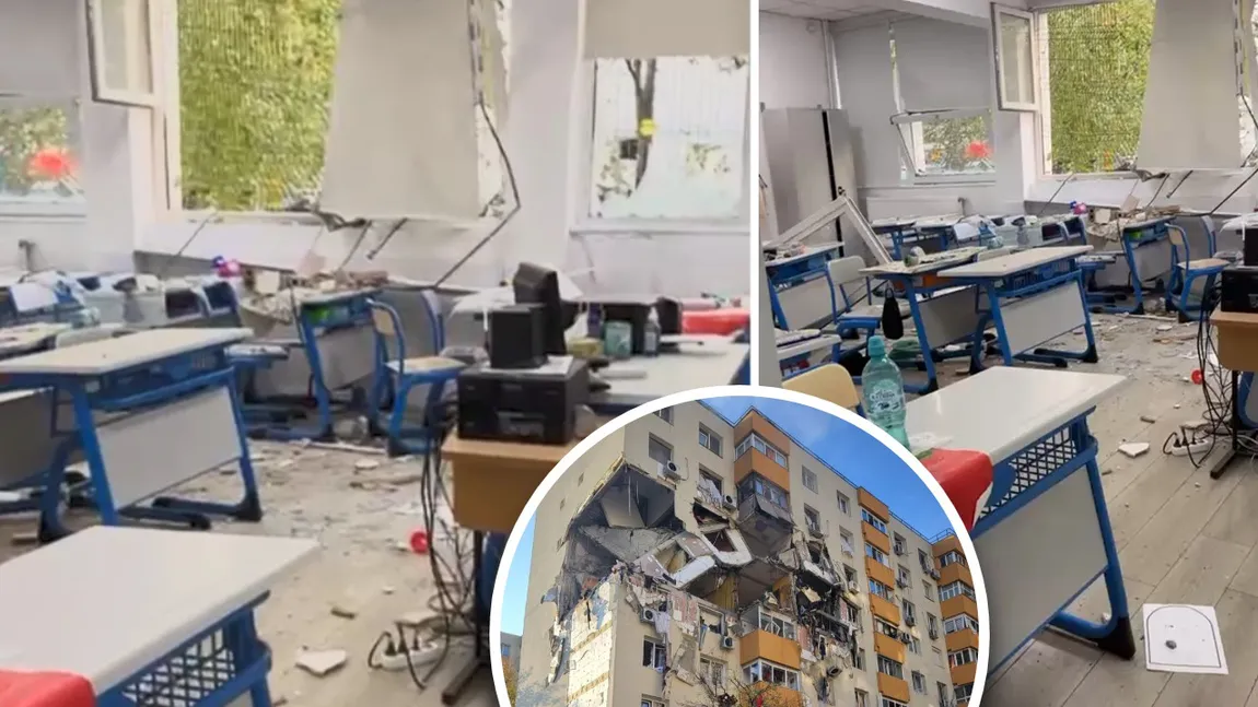 VIDEO Liceul Dimitrie Bolintineanu, evacuat după explozia din Rahova. Copiii plâng pe stradă, alături de profesori. 15 clase au fost afectate