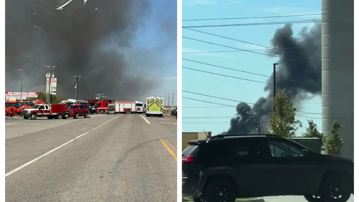 Avion prăbuşit în SUA. Incendiu uriaş la sol după impact VIDEO