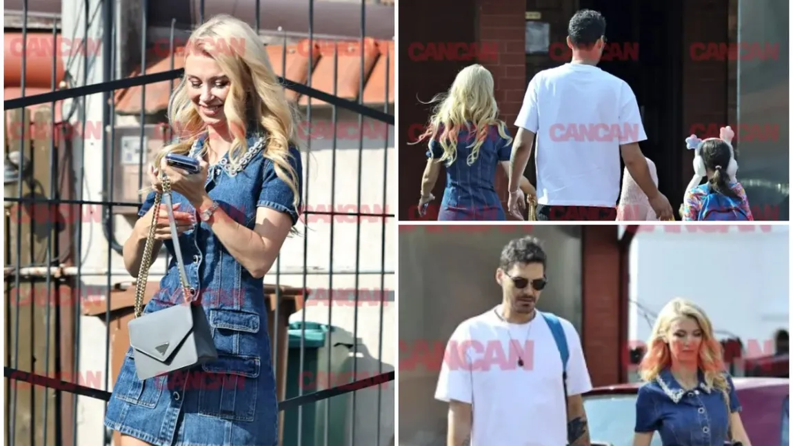 Andreea Bălan și George Burcea s-au împăcat după 5 ani de la divorț. Cum au fost fotografiați cei doi alături de fetițe