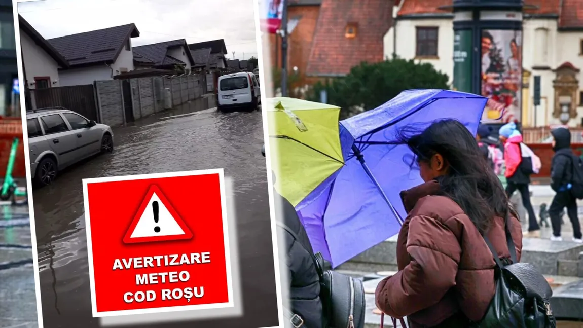 Cod roșu de ploi abundente! Școlile din Ilfov și București se închid miercuri