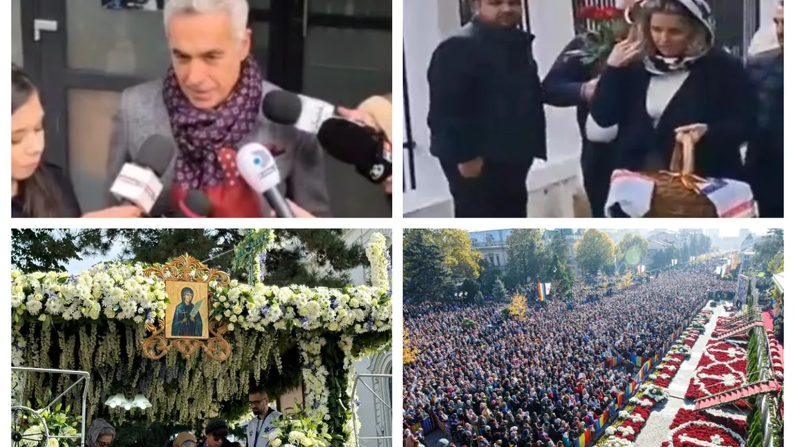 Cristela şi Călin Georgescu s-au rugat la moaştele Cuvioasei Parascheva. Baie de mulţimela Iaşi: 