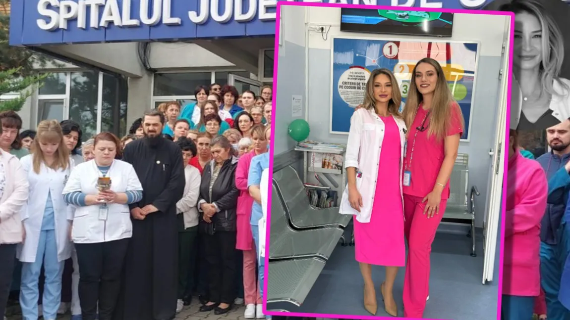 Imagini cutremurătoare în curtea spitalului din Buzău. Colegii Ştefaniei Szabo, doctoriţa de 37 de ani care a murit în gardă, moment dureros de reculegere: 