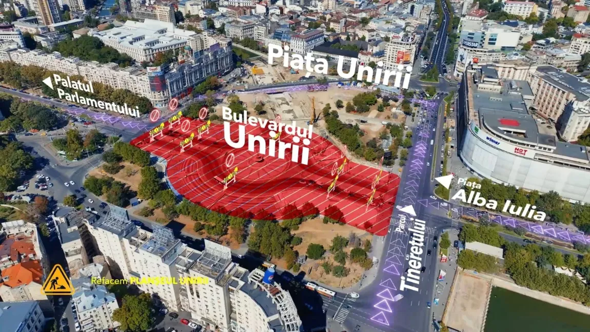 Daniel Băluță, anunț important pentru bucureșteni. Care sunt noile rute alternative de circulație în Piața Unirii, odată cu avansul lucrărilor la Planșeu