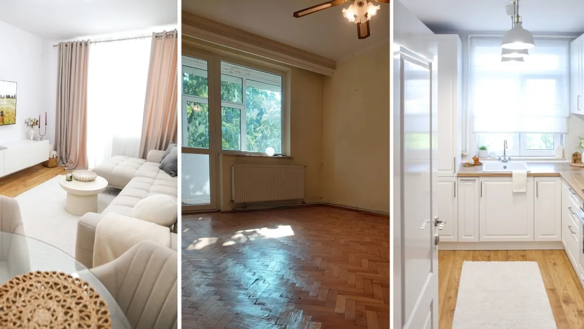 Fără să apeleze la un designer, un cuplu din Pitești și-a renovat apartamentul vechi după bunul plac: 