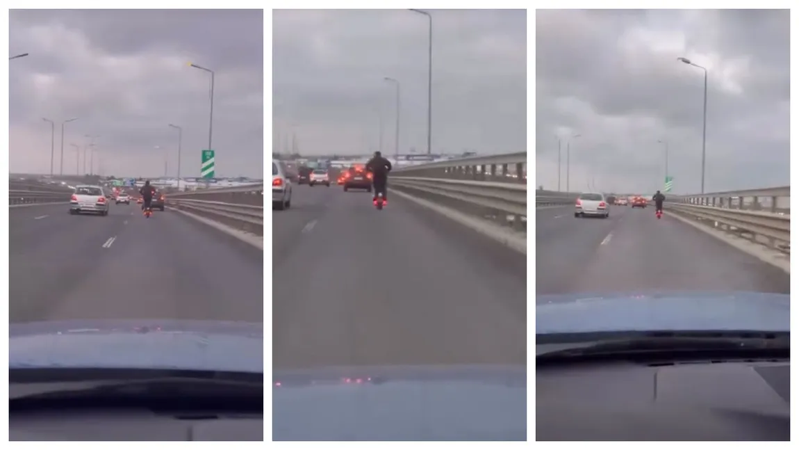 Cursă cu trotineta pe Autostrada A3. Bărbatul gonea cu 90 km/h printre mașini: „I-a zis una că e singură acasă”