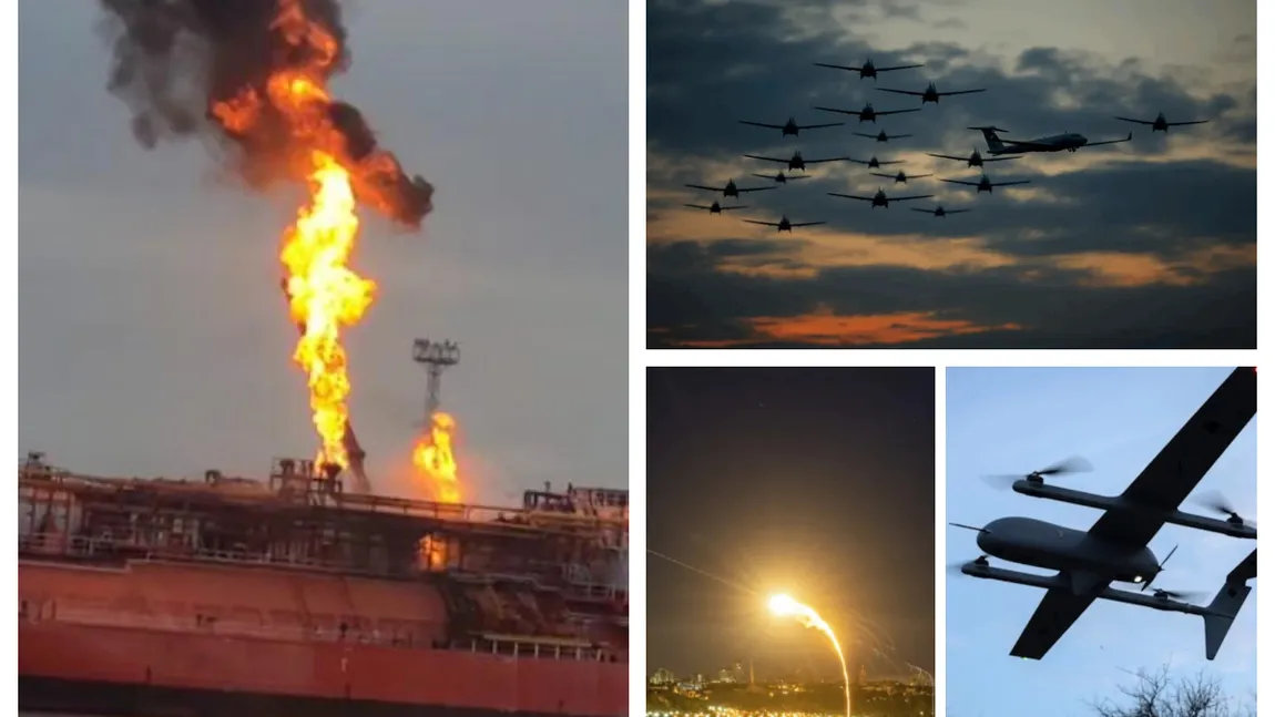 Război în Ucraina. Nava lovită de ruşi pe Dunăre, la graniţa cu România, încă arde. Atac cu drone şi la Dnipro