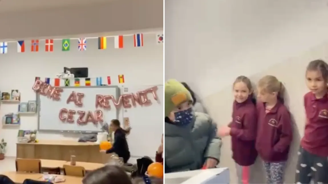 Un copil bolnav de cancer s-a întors la școală după luni grele de tratamente, iar colegii i-au făcut o surpriză neașteptată