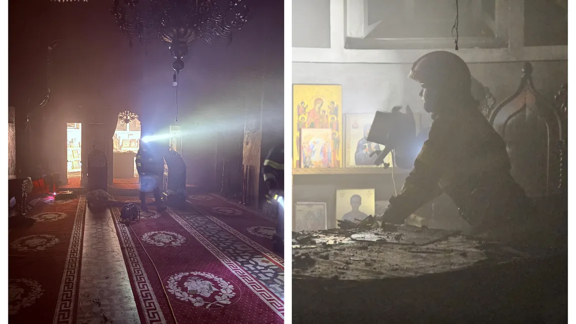 Incendiu puternic la o biserică din Botoșani. Focul a izbucnit în altar