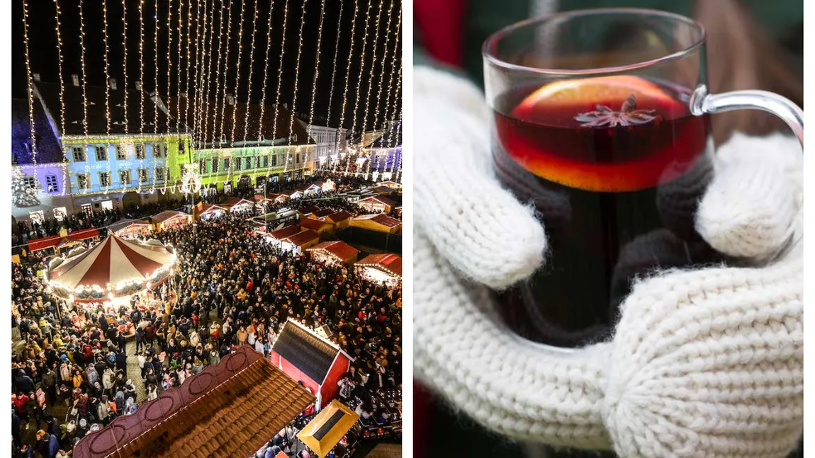 Prețuri de Viena la Târgul de Crăciun de la Sibiu. Cât costă o cană de vin fiert, 100 de grame de fasole cu ciolan și o porție de cartofi prăjiți