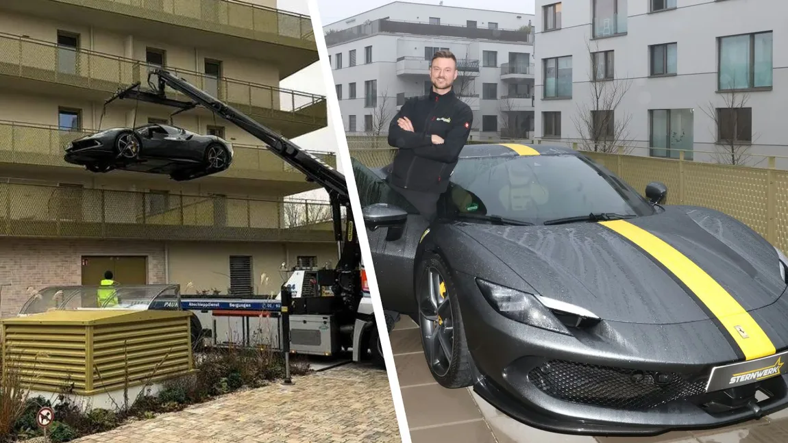 Magnatul austriac care și-a parcat Ferrari-ul de 300.000 de euro pe balcon. Autoritățile din Viena au intervenit de urgență pentru îndepărtarea bolidului de lux din imobil
