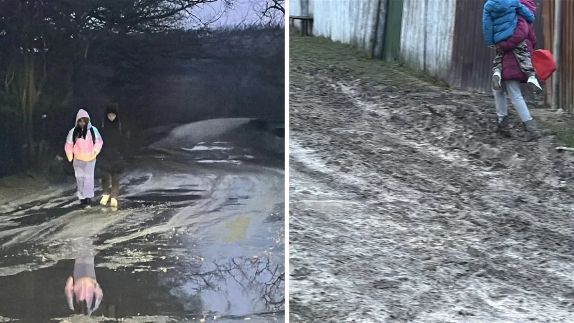 Drama copiilor din Iași în 2025 - Copiii merg prin frig, noroi și întuneric până la școală: „Plângi de mila lor, cu glodul până la jumătate. Drumul e catastrofă”