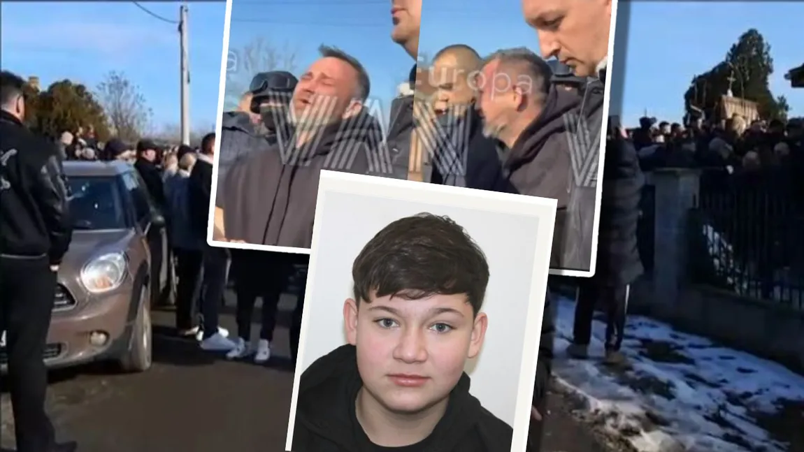 Copilul de 15 ani ucis de doi adolescenți, condus pe ultimul drum. Tatăl său a fost scos din închisoare pentru a participa la înmormântare