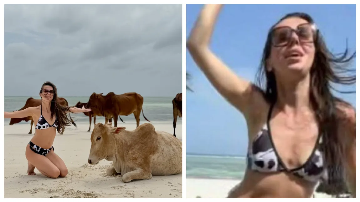 Georgiana Lobonț, sac de box pe internet după ce s-a etalat în costum de baie. ”Ai bețe, îți lipsesc schiurile!”