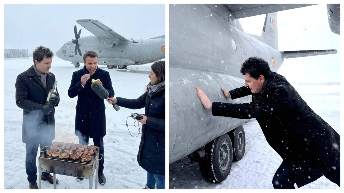 Avalanșă de miștouri pe net, după ce Nicușor Dan a fost blocat de ninsoare la Paris. Șeful statului ”joacă” în ”Urzeala tronurilor” și se dezmorțește cu Macron la un grătar pe pista aeroportului
