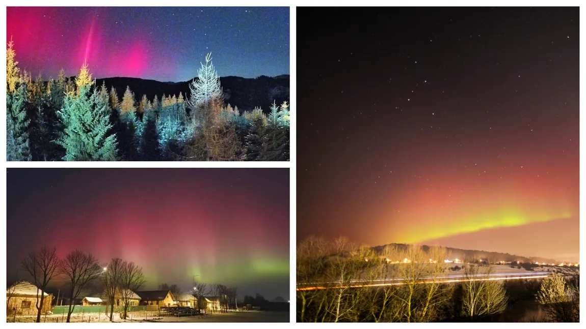 Aurora boreală, vizibilă din România. Imagini cu spectacolul de pe cer - video
