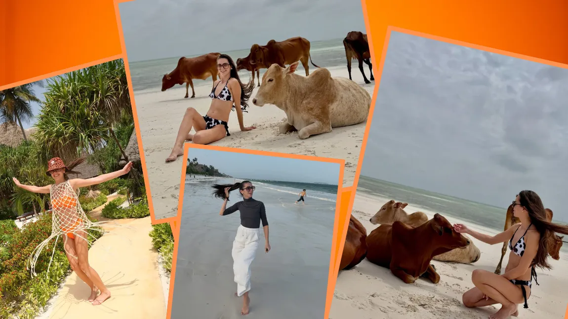 Georgiana Lobonț nu își uită rădăcinile! Artista s-a pozat cu mai multe vaci, la mii de kilometri departe de casă: „Mi-am adus aminte de vacanțele mele la bunici prin aceste văcuțe”