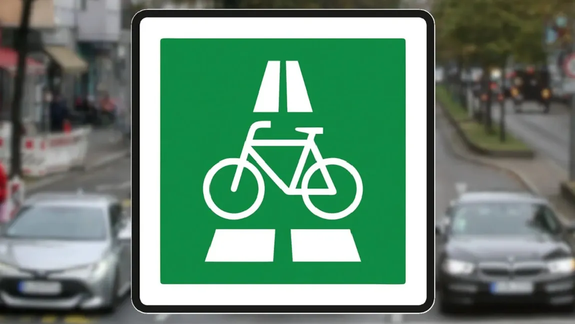 Ce reprezintă semnul de circulație care înfățișează un pătrat verde cu o bicicletă albă pe el. Mulți conducători auto care străbat Europa îl interpretează greșit