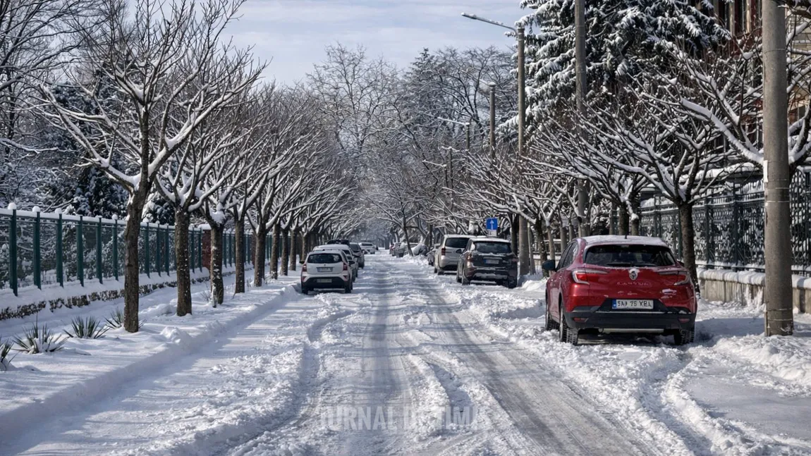 Ger aspru după ninsori și viscol. Temperaturile au coborât până la -18 grade Celsius