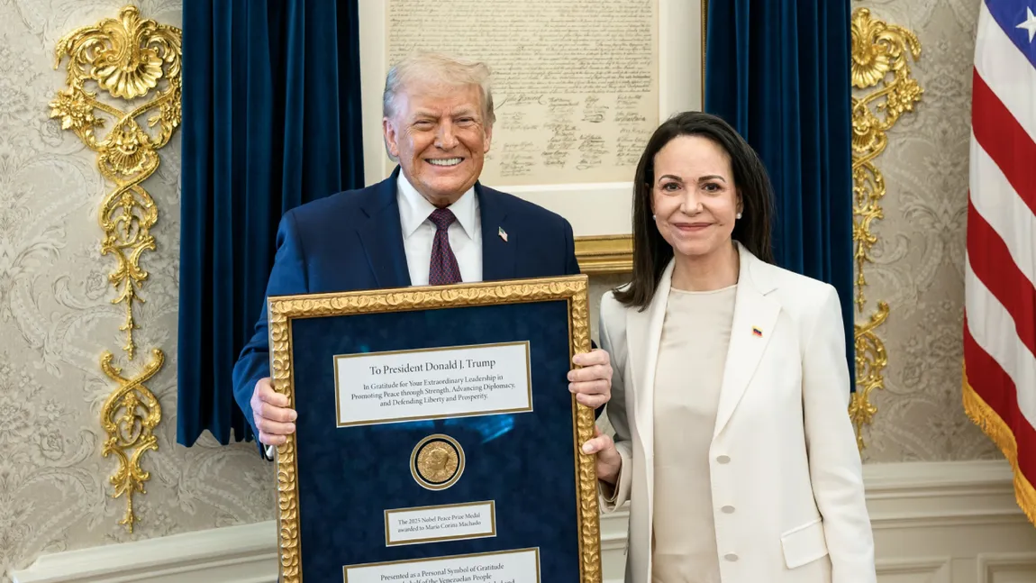 Donald Trump a acceptat Premiul Nobel pentru Pace al liderei opoziției venezuelene, Maria Corina Machado VIDEO