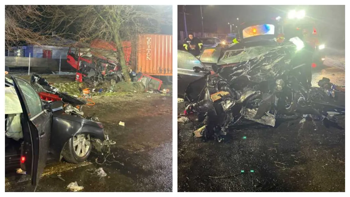 Tragedie pe DN 2A în Ialomița. Două persoane au murit după ce o mașină a intrat pe contrasens și s-a izbit de un TIR, copil de 10 ani în sop cardio-respirator, resuscitat și transportat la spital