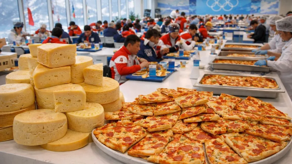 Sportivii au consumat zeci de kilograme de brânză și 12.000 de felii de pizza la Jocurile Olimpice de iarnă