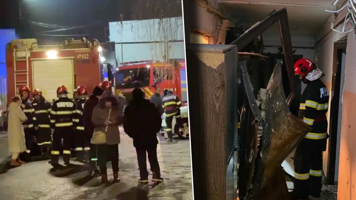Explozie într-un bloc din Chitila! Două persoane, transportate la spital cu arsuri, iar alte 40, evacuate