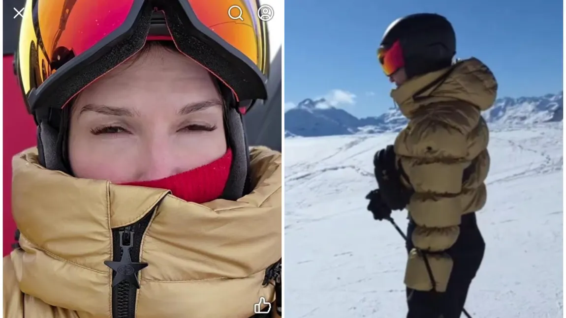 Monica Bîrlădeanu a căzut pe pârtie. Actrița se află în vacanță, la Saint Moritz: 