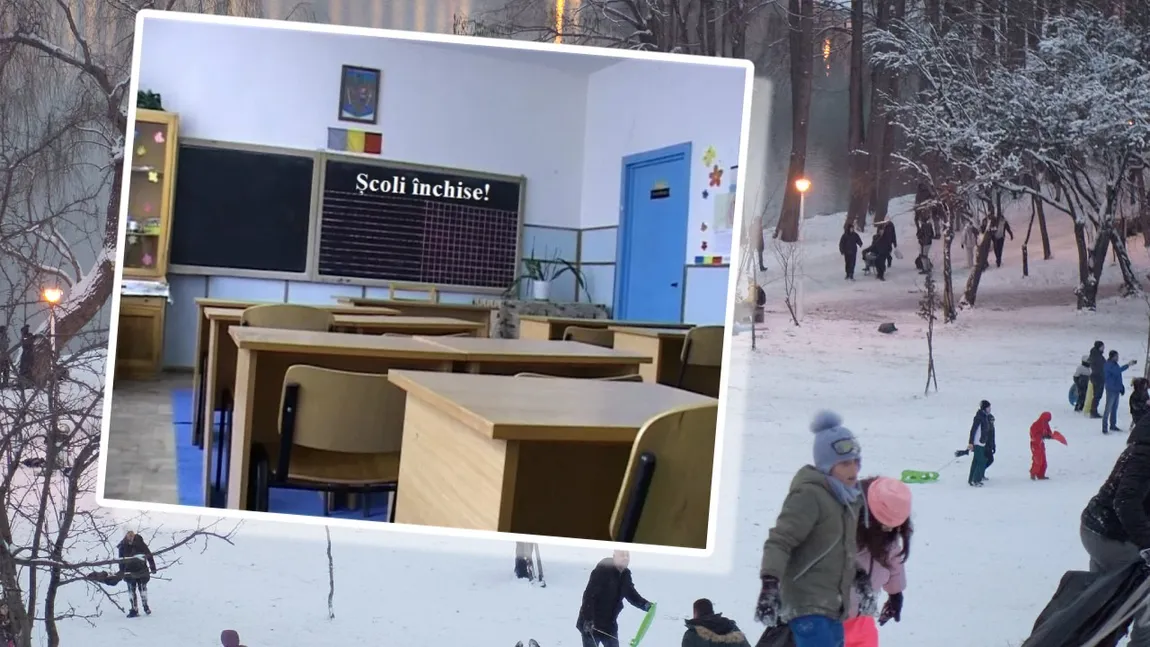 Școli închise din cauza vremii în patru județe. Unii elevi au făcut cursuri online