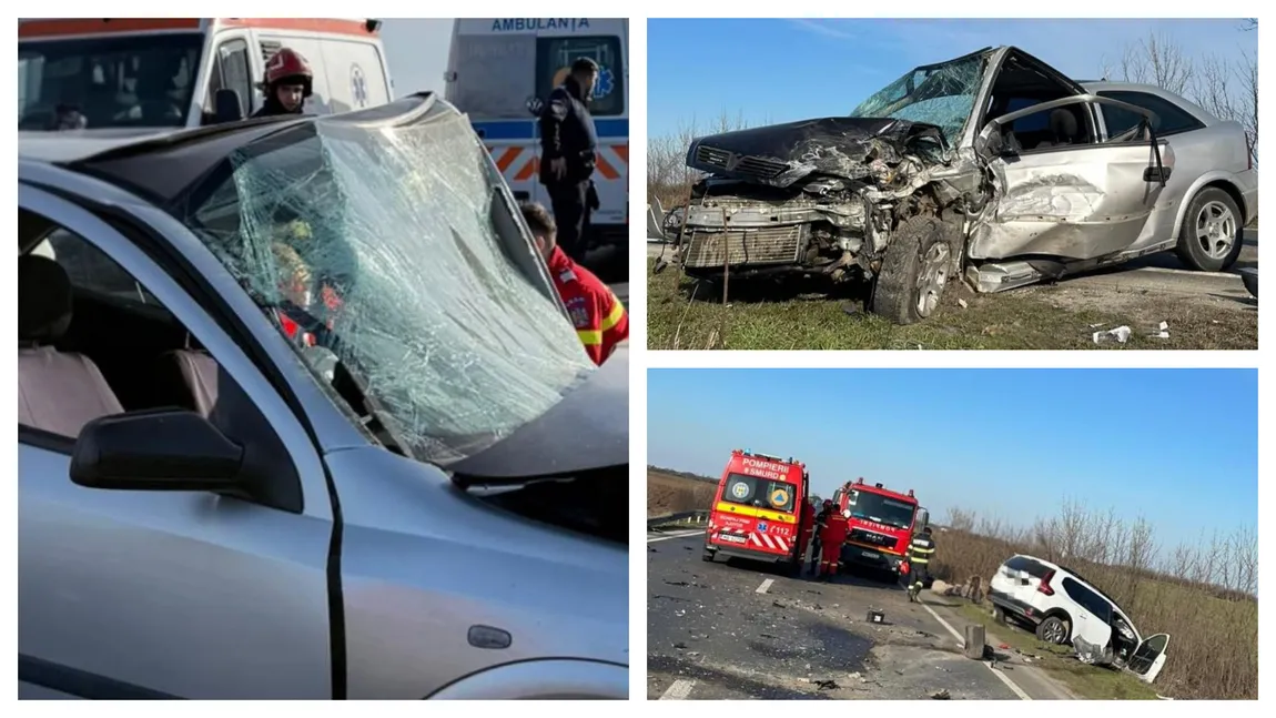 Accident grav pe DN6, în județul Giurgiu. Un bărbat a murit, altul a fost grav rănit și transportat la spital
